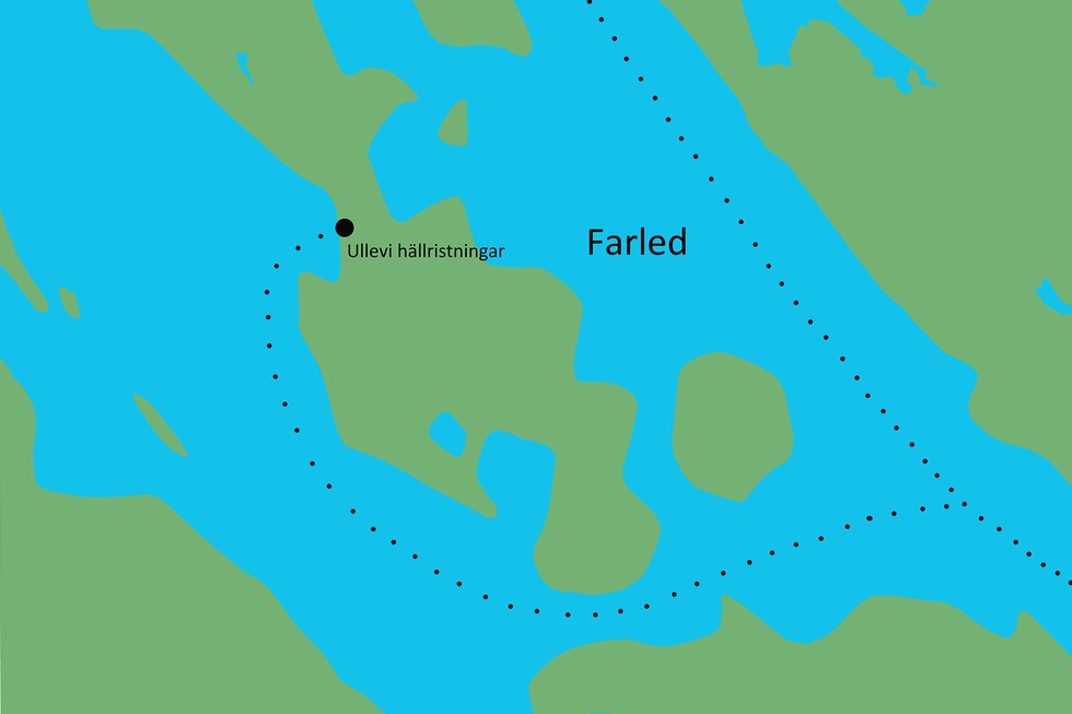 Under bronsåldern låg Ulleviristningarna på en udde vid en viktig farled.
